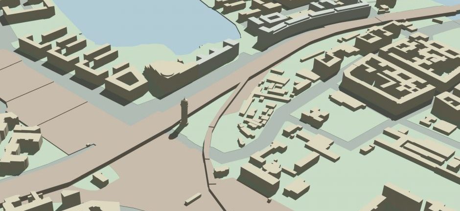 Baumassenstudie Ostkreuz - 3D-Visualisierung, Ansicht von Nordwest