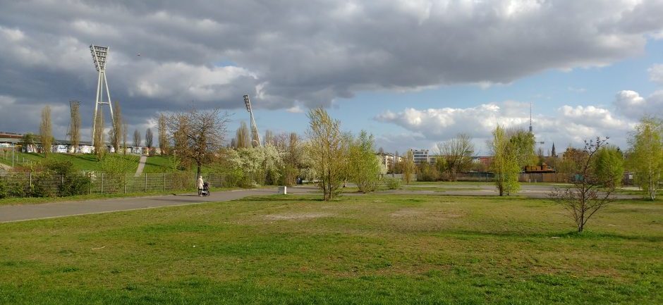 Ansicht der bereits bestehenden Teilfläche des Mauerparks